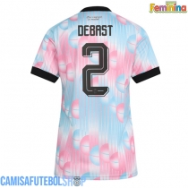 Camisa de time de futebol Bélgica Zeno Debast #2 Replicas 2º Equipamento Feminina Mundo 2026 Manga Curta